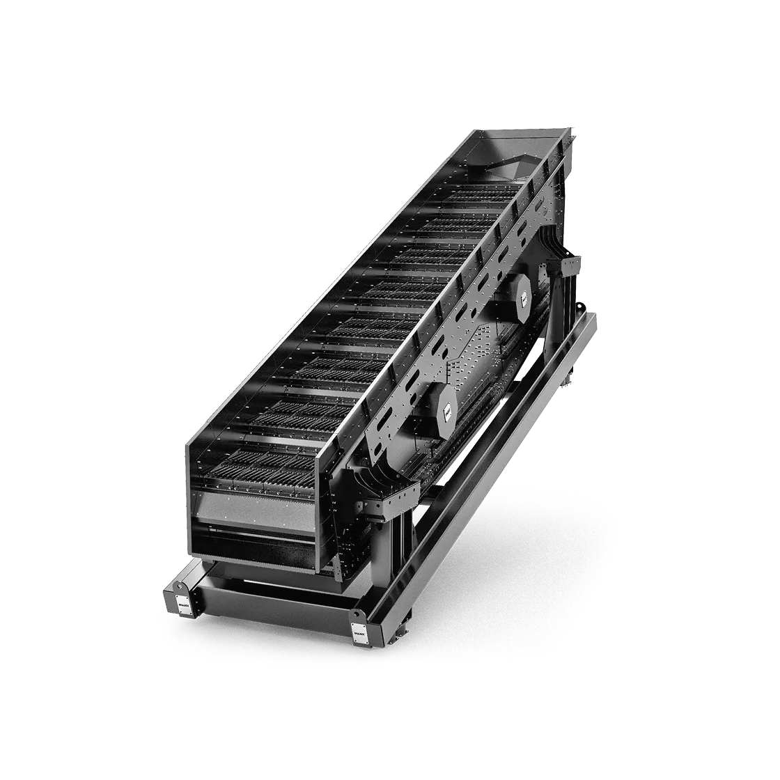 Industrielle Siebmaschine in schwarzem Design, passend für MODUL14 RZ.