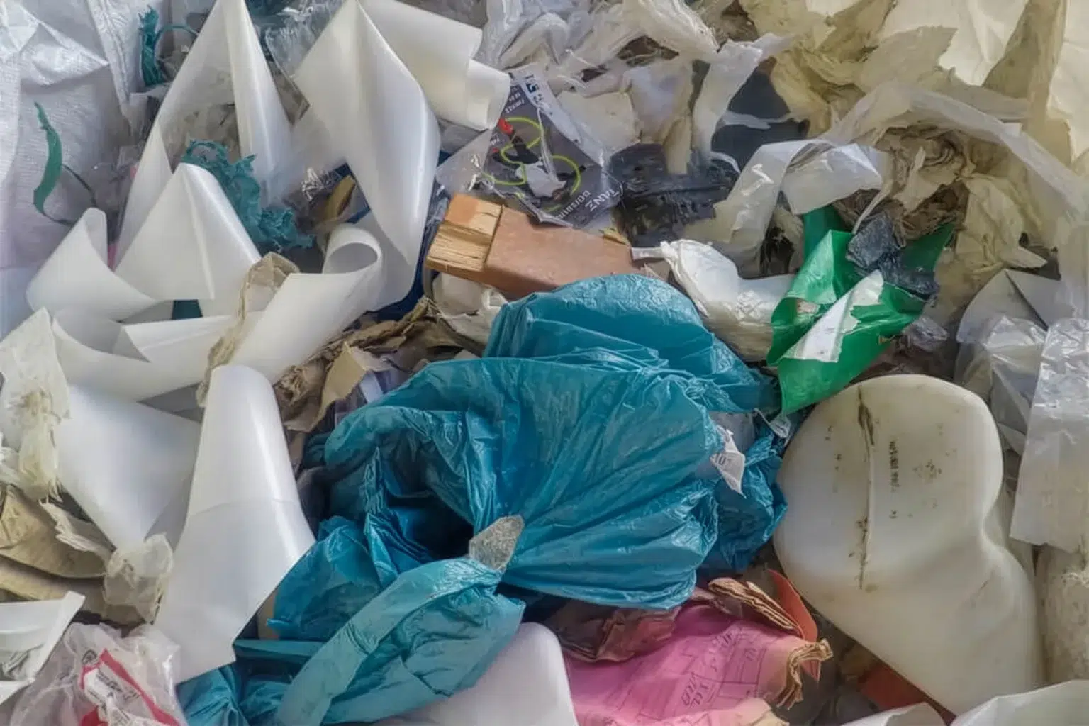 Close-up photo of commercial waste