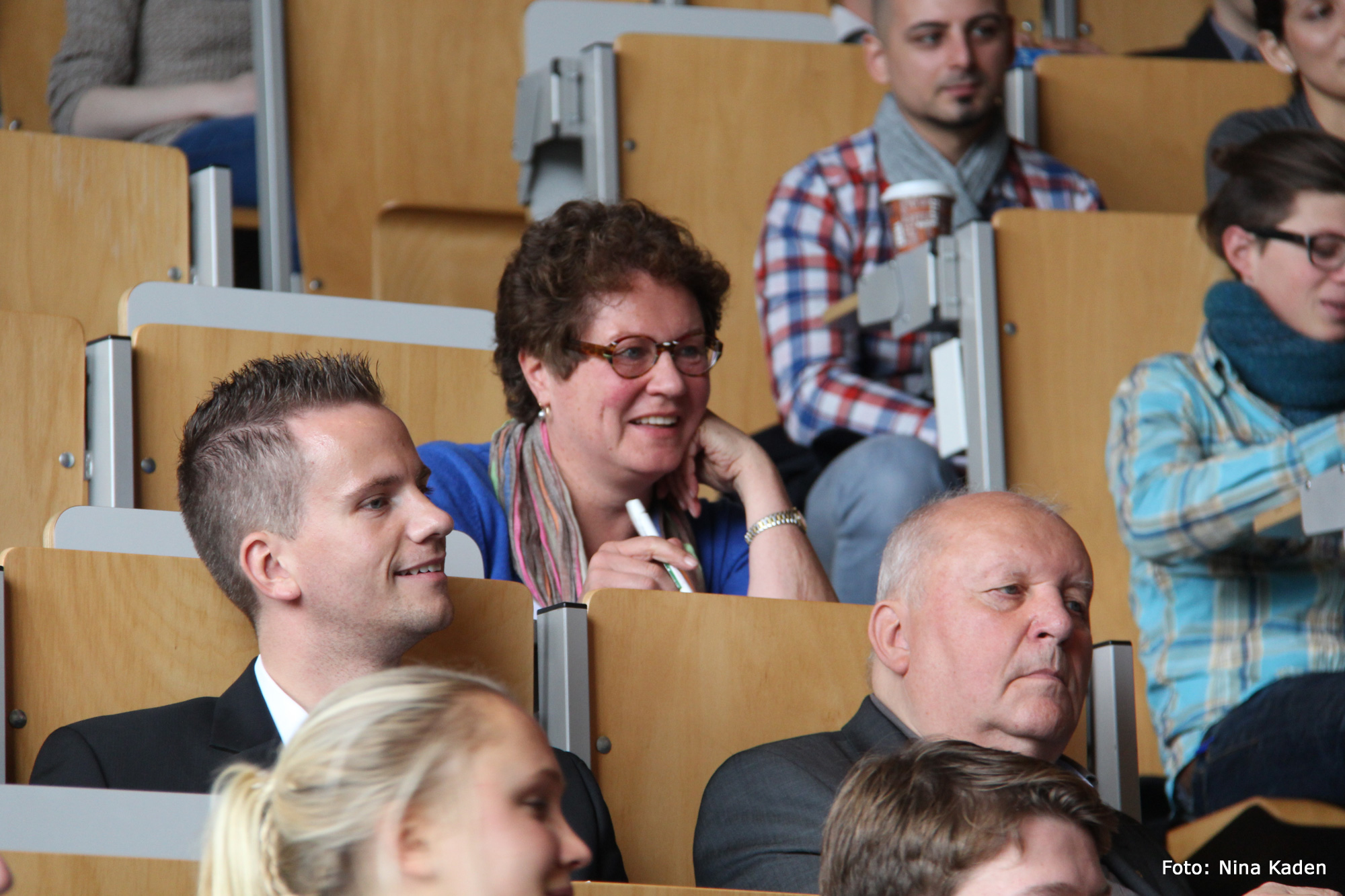 People in the largest lecture hall at Westfälische Hochschule, Bocholt Campus, during an event sponsored by the Otto Spaleck Foundation