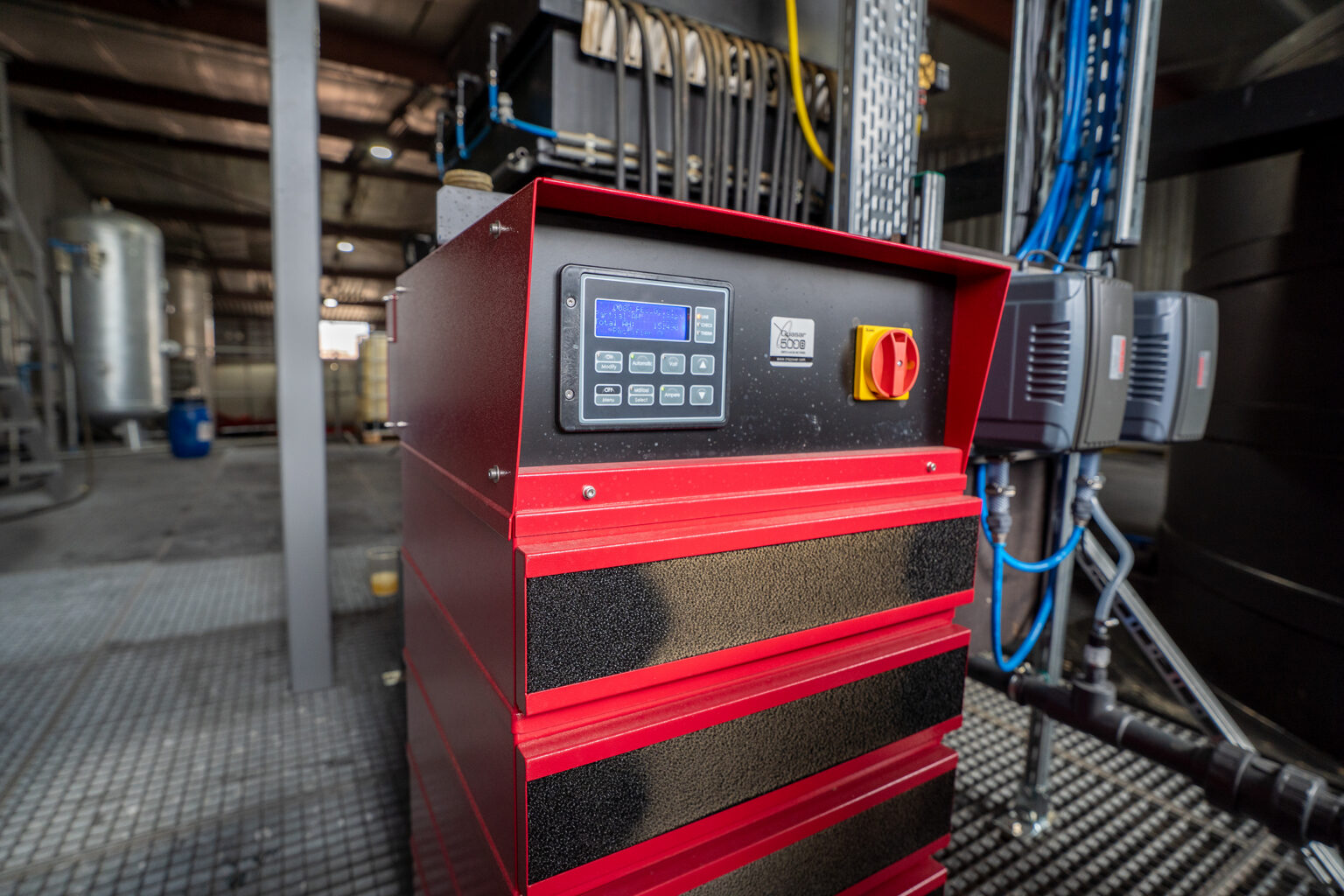 Morselt RedBox 電凝設備運作時的特寫畫面。